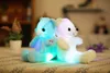 10 piezas de 50 cm Light Upling Led Bear Bear Animales rellenos Feury Toy Colorfle Glowing Christmas Regalo para niños Almohada