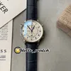 Beperkte nieuwe Chase Second IW371222 blauwe wijzerplaat Miyota quartz chronograaf herenhorloge stopwtch stalen kast lederen band herenhorloges H2891