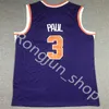 Stitched 2021 män baskettröjor Chris Paul 3 Devin Booker 1 DeAndre Ayton 22 Jersey Mens City Black White Purple Orange Color Who Jerseys