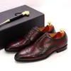 Taille 6-13 Main Hommes Wingtip Oxford Chaussures Gris En Cuir Véritable Brogue Hommes Chaussures Habillées Classique D'affaires Chaussures Formelles pour Hommes 201215