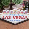 Las Vegas Welcome Neon Sign for Bar Vintage Home Decor Painting Illuminated Hanging Metal Signs Iron Pub Cafe Wall Decoration Y200196T