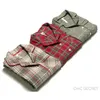 Outono e inverno mulheres moda solta flanela tecido xadrez casual pijama conjunto fêmea na moda cor macia algodão lounge sleepwear 201109