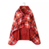 Comfortable Multifunctional Warm Blanket Moisture Wicking Polar Fleece Shawl Flannel Blanket Soft Grid Stripe Blanket VT2009