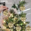 12pcs boules d'ornements de Noël 6cm arbre de Noël décoratif pour la maison bonne année cadeau boule décor Y201020