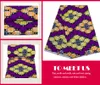 Tessuto africano viola 6 Yards / lotto Panno in poliestere Ankara per abito da cucire Tessuto stampa cera reale tagliato a misura Designer280l