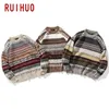 Automne ruihuo hiver tricot à rayures vintage tirage de vêtements pour hommes chasure-pull masculin tricot m-2xl 201123