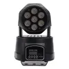 Novo design 80W 7-RGBW LED AUTO / CONTROLE DE VOZ DMX512 Mini Movendo a lâmpada do estágio da cabeça (AC 110-240V) Negro Nova Alta Qualidade Iluminação Estágio