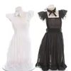 Черный белый сексуальный фартук французской горничной для женской девушки костюм косплей Слуга Лолита платье спальня домашняя фартук кружевные полупрозрачные F1298B