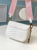 M56461 M5646 M5646 M53936 جديد موجة crossbody حقيبة المرأة سلسلة حزام مزيج جولة عملة محفظة حقيقي العجل الجلود مصغرة المحفظة الصليب الجسم حقيبة الكتف