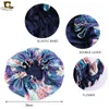 New Large satin linned bonnet sleep cap Double-sided Reversible Satin Bonnet Hat Silky Night Sleep Cover Cap Ladies Hair Styling