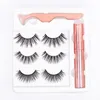 10SET Magnetic Liquid Eyeliner Magnetic Magnetic False Easezes Tweezer Set 5 Magnet False Eyelashes Set Glue Make Up Tools 3in1 set