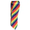 Mannen Mode Casual Skinny Slim smal Stropdas Formele Bruiloft Stropdas, # 19 (Rainbow Color Stripes)