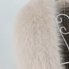 OFTBUY X ロングタッセルカシミヤウールブレンドリアルファーコートベルト冬のジャケットの女性ナチュラルキツネの毛皮の襟袖口ストリート 201215