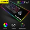 Awei RGB Mouse Pad Gaming Mousepad Matf Mat LED Retroiluminación Raton Almohadillas de ratón Tema de gamer de gran tamaño Estera de computadora Teclado Alfombrilla de ratón 800 * 350 * 4