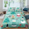 Homesky beddengoedset Kerstmis 9 kleurenstijlen MicroFiber dekbedovertrek enkele dubbele koningin king quilt cover kussensloop beddenkastjes lj1149445