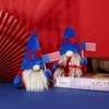Party favoriserar amerikanska självständighetsdagen gnomes patriotiska gnome med flaggor hem kontorsbord dekoration gcb14513