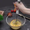 Mélangeur semi-automatique Batteur à œufs Manuel Fouet en acier inoxydable Mélangeur auto-tournant à main Crème aux œufs en remuant les outils de cuisine ZYY238