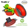 Walfos 2 pièces Silicone pliable Cuisine pliable Passoire Cuisine Outils Fruits Légumes Passoire Égouttoir Panier de lavage 201120