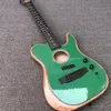 Custom Shop Acousta Gloss Verde Guitarra Elétrica Poliéster Acabamento em Uretano Cetim, Top Spurce, Pescoço em Mogno C Profundo, Hardware Preto