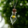 Getrocknete Blumenkegel-Wunschflaschen-Halsketten für Damen, Glaspflanzen-Halsketten, Modeschmuck, Geschenk