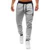 Calça de algodão casual de cotonete de algodão masculino calças de algodão cinza calças de tornozelo longo