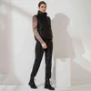 Wixra Women Fashion Solid Warm Vest Zipper Pureveless Back Lace Up Coat Roose Outwear Autumn Winter Top 220125