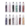 100pcs/lot 5ML 10ML Empty Roller on Essential Oil bottles Thick Rose roll on bottle Wood grain coverJade pure crystal