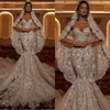 Luxury Lace Applique Mermaid Wedding Dresses Sweetheart Illusion Zipper Back Sweep Train Bride Dress vestido de noiva