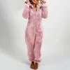 Hiver chaud pyjamas femmes moelleux polaire combinaisons vêtements de nuit ensemble grande taille capuche ensembles pyjamas Onesie pour femmes adultes