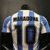 10 Maradona 1978 1986 Argentina Copa Casa Away Soccer Jerseys Messi Dybala Aguero Lo Celso Martinez Tagliafico Napoli Napoli 86 78 CANGGIA Camicia da calcio Batistuta