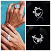 Anéis de casamento Cool Zircon Festival Moon Star Finger Ring Ring Pearl Copper Women Mil and Nights Jewelry1