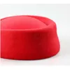 Beretten Goede kwaliteit Women Wool Cap Stewardess Pillbox Hat Filt Beret Traan Fascinator Base Sweet Design