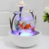 Tablettvattenfunktion Green Lotus Rolling Ball Fountain Waterfall Cascade Indoor Decoration Aquarium Firidifier Mist Fish Tank Y2263M