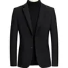 New Outono Inverno Mens Mens Lã Blazers Casual Pequeno Ternos Jaqueta Slim Fit Fit Preto Homens Vestido Ternos de Alta Qualidade Tuxedo Blazers Masculino