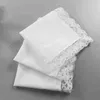 Lace Thin Handkerchief White Woman Wedding Gifts Party Decoration Cloth Napkins Plain Blank Handkerchieves High quality LLS92-WLL