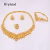 Ensembles de bijoux d'Éthiopie pour femmes collier d'oreilles Gold Collier Bracelet Ring Dubaï Africain Indian Bridal Wedding Set Gifts Collares 2011303756665