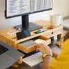 Organizador de escritorio con soporte para monitor con soporte para computadora portátil para escritorio, soporte para tableta y teléfono con alfombrilla de mouse dura doble. Computadora, estante de escritorio