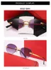 Mode carti luxe Cool lunettes de soleil Designer Peculiar lunettes hommes femmes lunettes Ovale Cadre Composite Métal Parasol Sans Monture Décoratif Prescription panthère