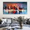Dipinto a olio dipinto a mano arte astratta contemporanea skyline paesaggi urbani opere d'arte su tela per la decorazione della parete del soggiorno