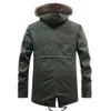 Oumor Winter Men Men Casual Casual Coloque Longo Capuz de L￣o Jaqueta Parkas Men Roupa Fashion Moda quente Pocket Parkas Men 201119