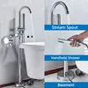 Bathtub Floor Face Faucet Único Misturador Misturador Torneira 360 Rotação Bico com ABS Handshower Misturador Misturador Showe Floor Faucet