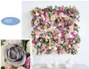 1m*1m artificial flower wedding decoration background wall silk rose Peony hydrangea tulip mix plant simulation flowers row