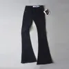 Nuovo bagliore nero blu a vita alta per le donne Denim Skinny Womans Jeans a gamba larga da donna Pantaloni da donna 210203