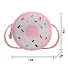 Lovely Girls Baby Mini Coin Purse Fashion Boys Kids Small Shoulder Crossbody Bag PU Läder Barnens söta Donut Messenger Väskor