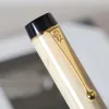 jinhao 100 アクリル万年筆アイボリーホワイトゴールデンスピン学校オフィス文具新しい