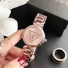 Brand Wrist Watches Women Girl Crystal Triangle Style Dial Dial Band Metal Bandz Watch GS25205A