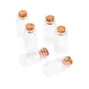 Hot Sale Små Mini Corked Bottle Flaskor Klar glasögon Wishing Drift Flaskbehållare med kork .5ml 1 ml 3ml 4ml 5 ml 7 ml 10 ml 15 ml