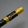 Limited Edition Elizabeth Fountain Pen Black Golden Silver Engrave met diamant inlay cap Business Office Supplies Writing Smooth 4920094