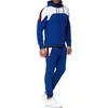 Märke Fashion Tracksuit Men Zipper Hoodies + Sweatpant Set Mens Gym Joggers Sweatshirts Passar Man Höst Sportkläder Sats 201109