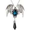 Collier avec pendentif gothique en cristal, ailes de chauve-souris victoriennes, Vintage, chaîne de pull, bijoux, cadeau d'halloween pour adolescents, femmes et hommes